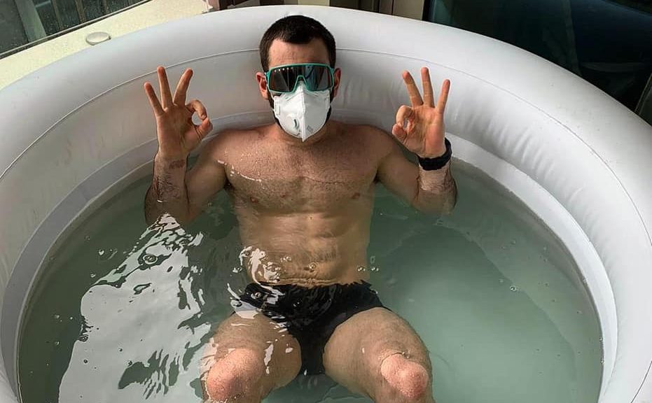 Man in Ice Bath