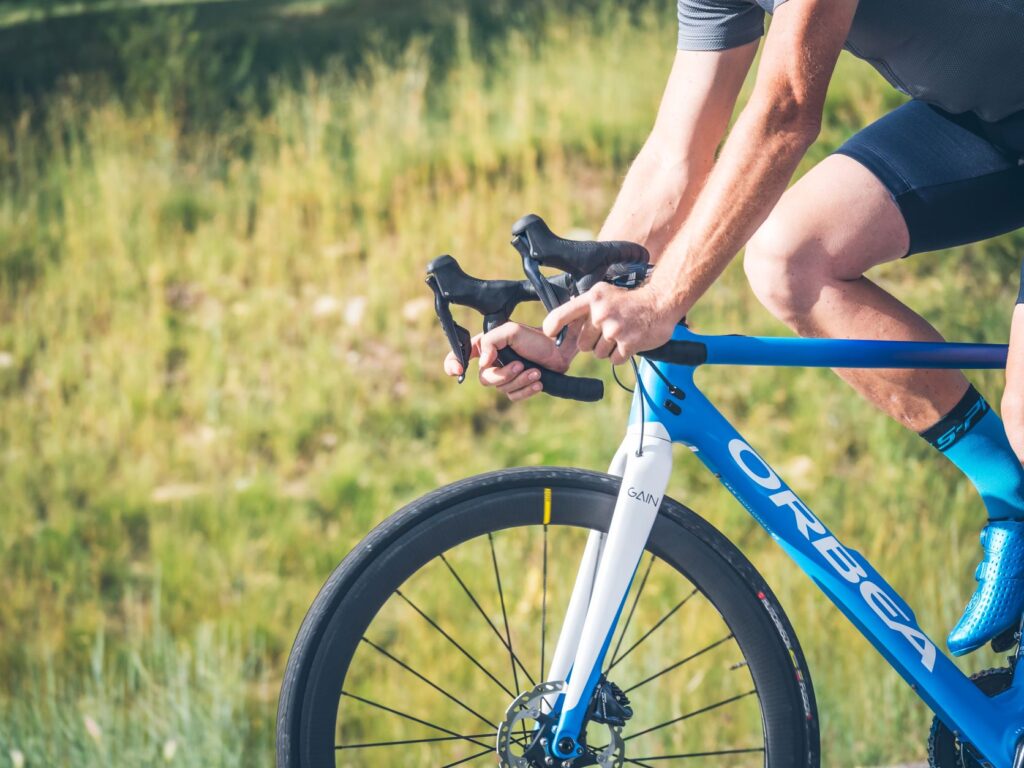 A person riding a bike